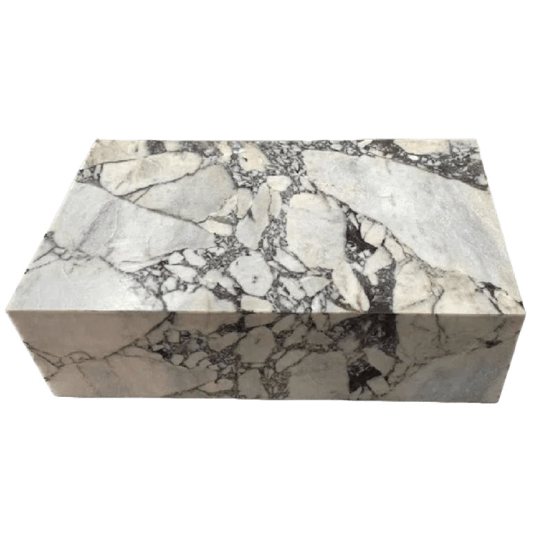 BETACH Genuine Marble Block Coffee Table Calacatta Viola Marble Wayfair